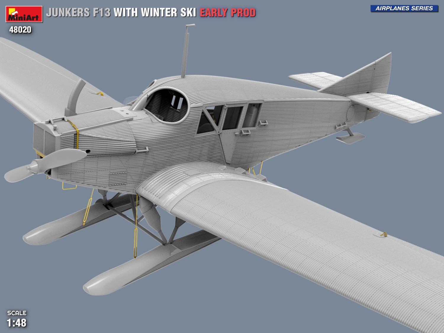MiniArt 48020 1:48 Junkers F13 Kış Kayaklı Junkers Maketi. Early Prod.