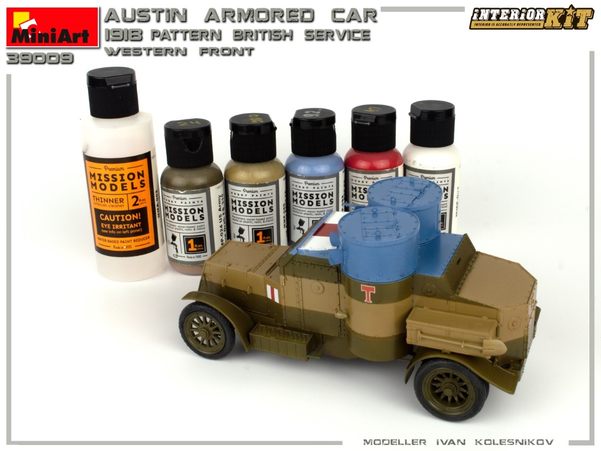 MiniArt 39009 1:35 Austin Zırhlı Araç 1918 Model. İngiliz servisi-Batı-Interior Kit