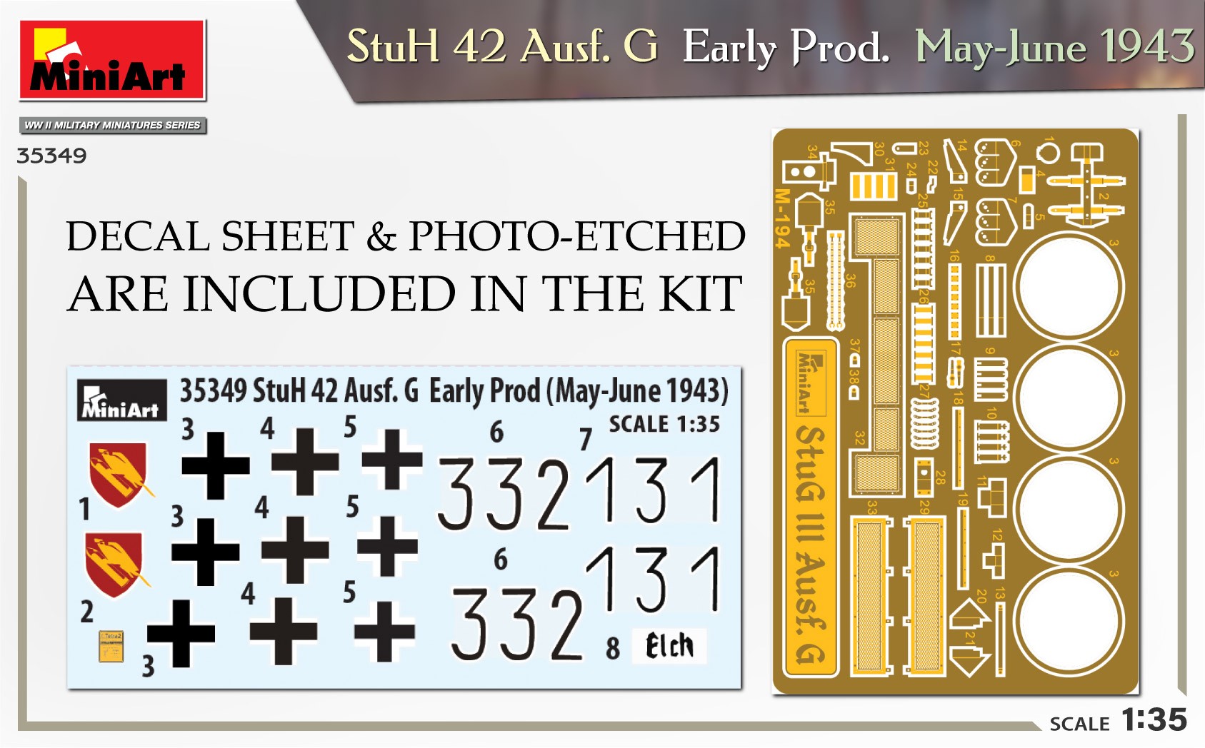 MiniArt 35349 1:35 StuH 42 Ausf. G. Early Prod (Mayıs-Haziran 1943)
