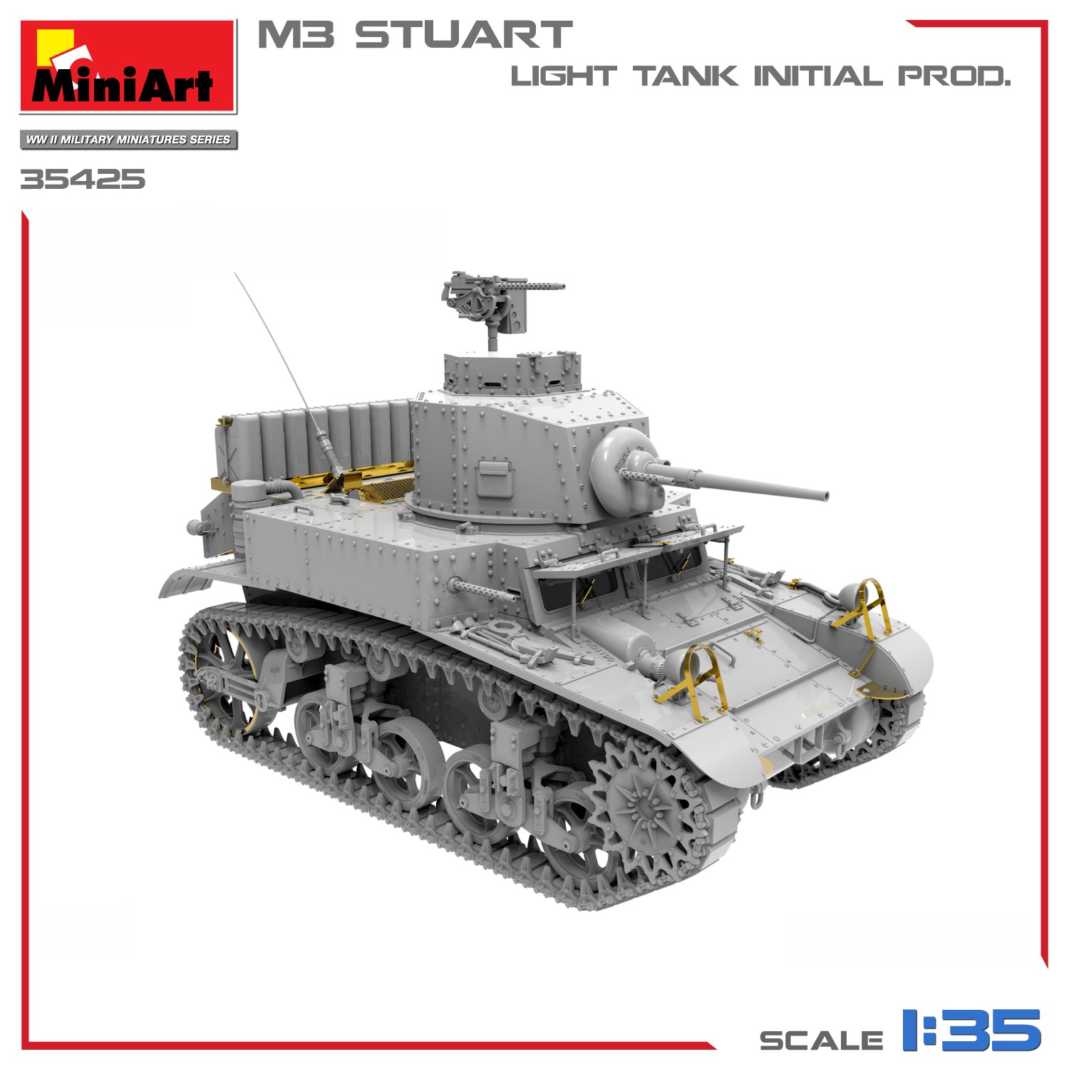 MiniArt 35425 1:35 1:35 M3 Stuart Hafif Tank. İlk Üretim