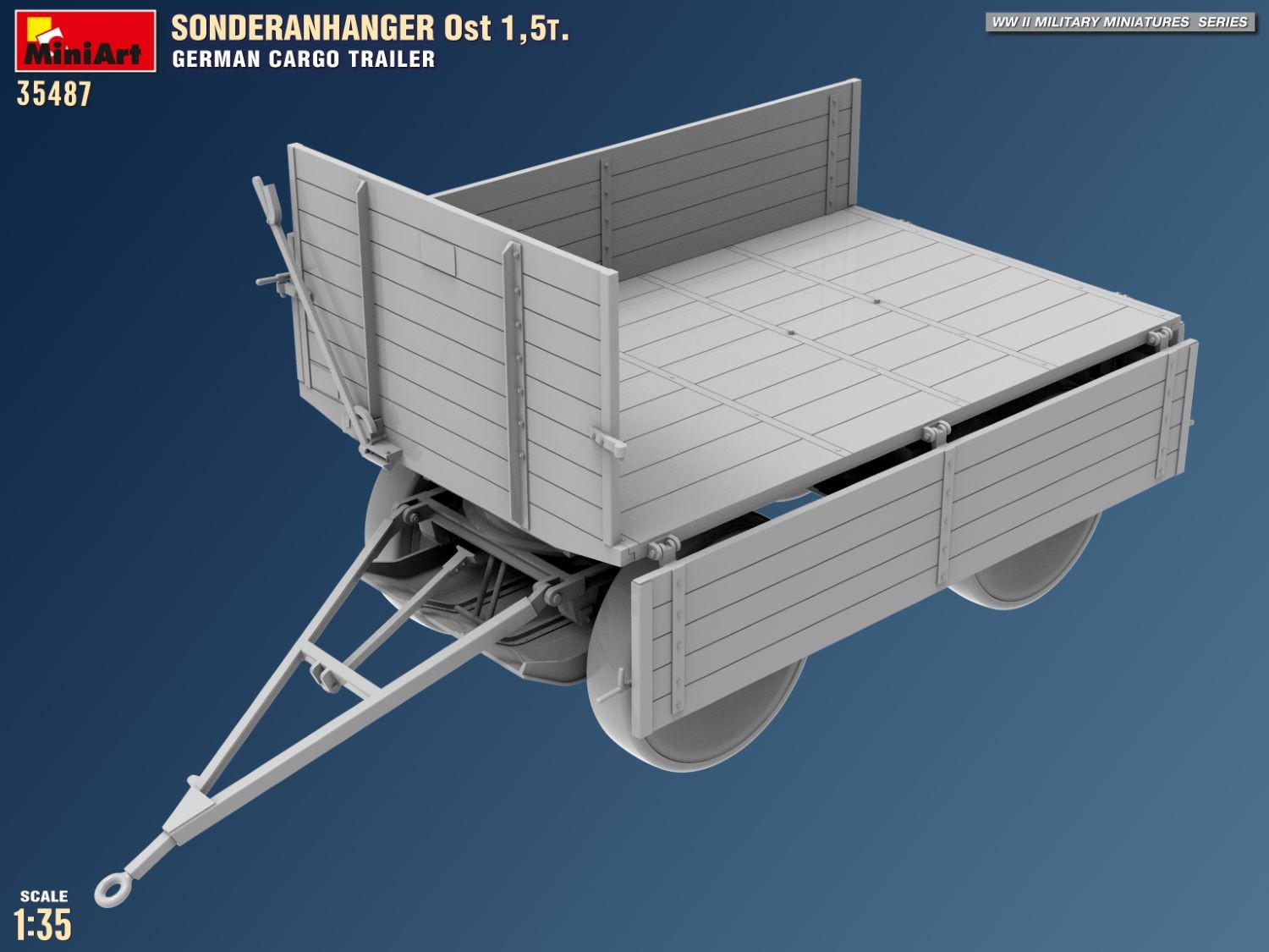 MiniArt 35487 1:35 Sonderanhanger Doğu 1,5t. Alman Yük Römork Maketi