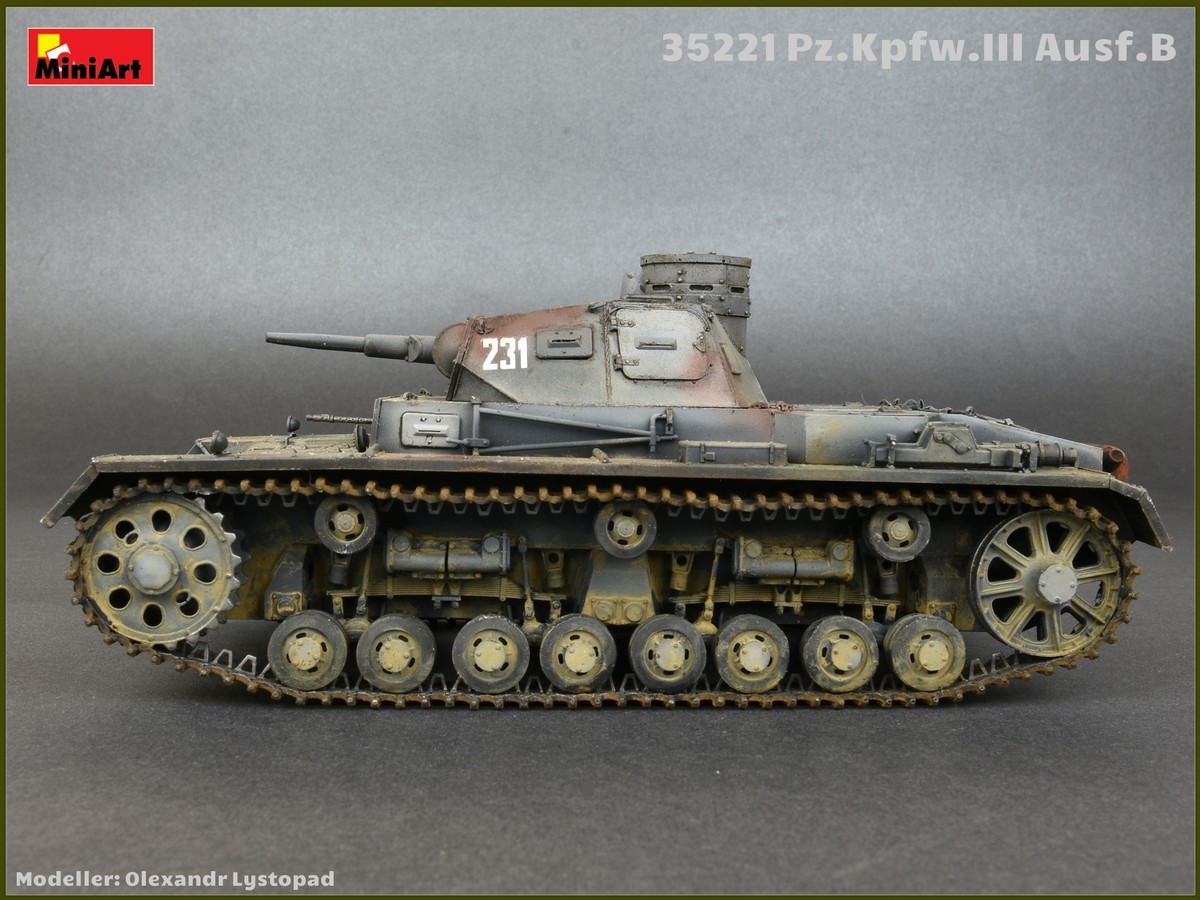 MiniArt 35221 1:35 Pz.Kpfw.3 Ausf.B. Mürettebat ile birlikte