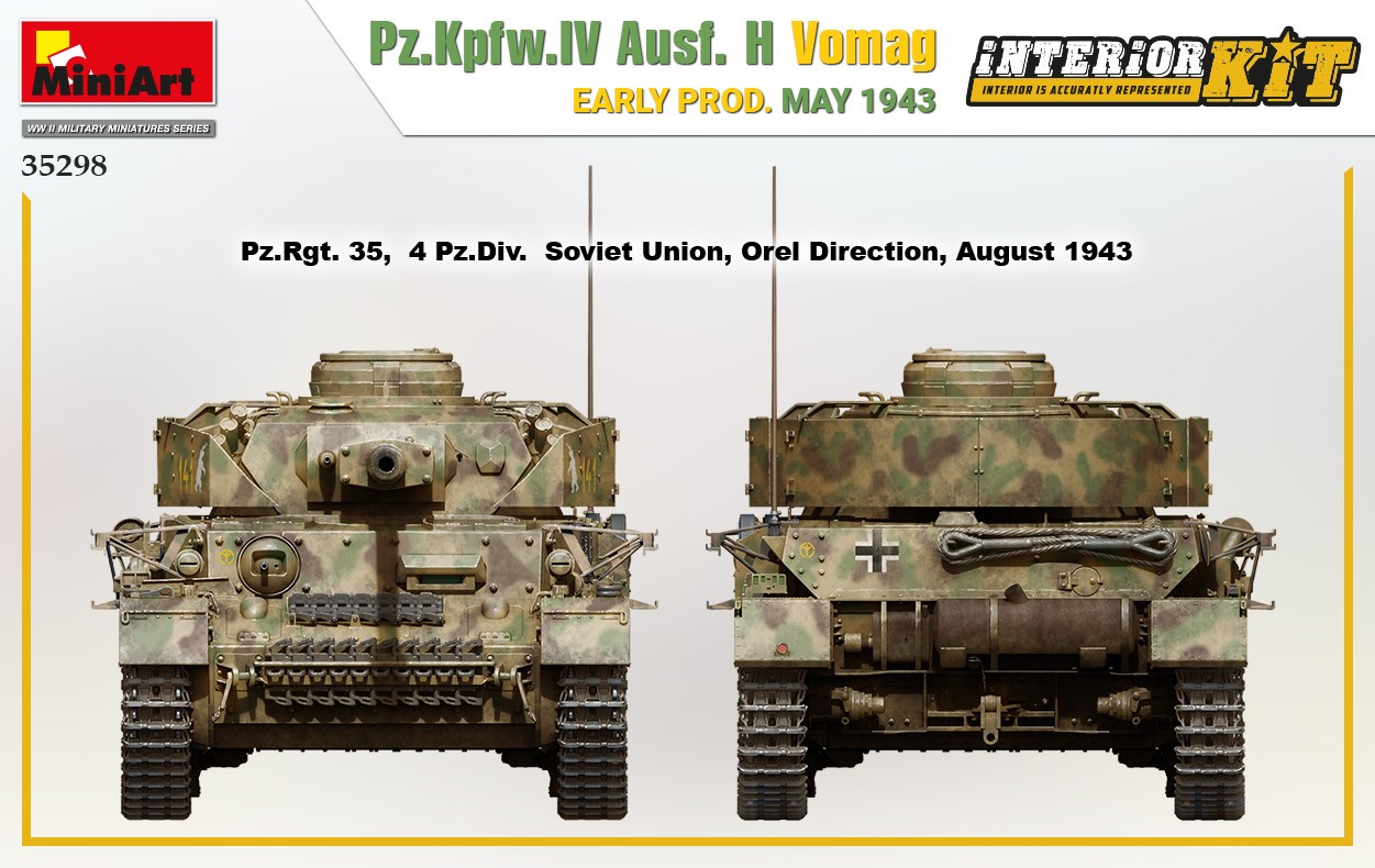 MiniArt 35298 1:35 Pz. Kpfw. IV Ausf. H Vomag İlk Üretim Mayıs 1943 Interior Kit