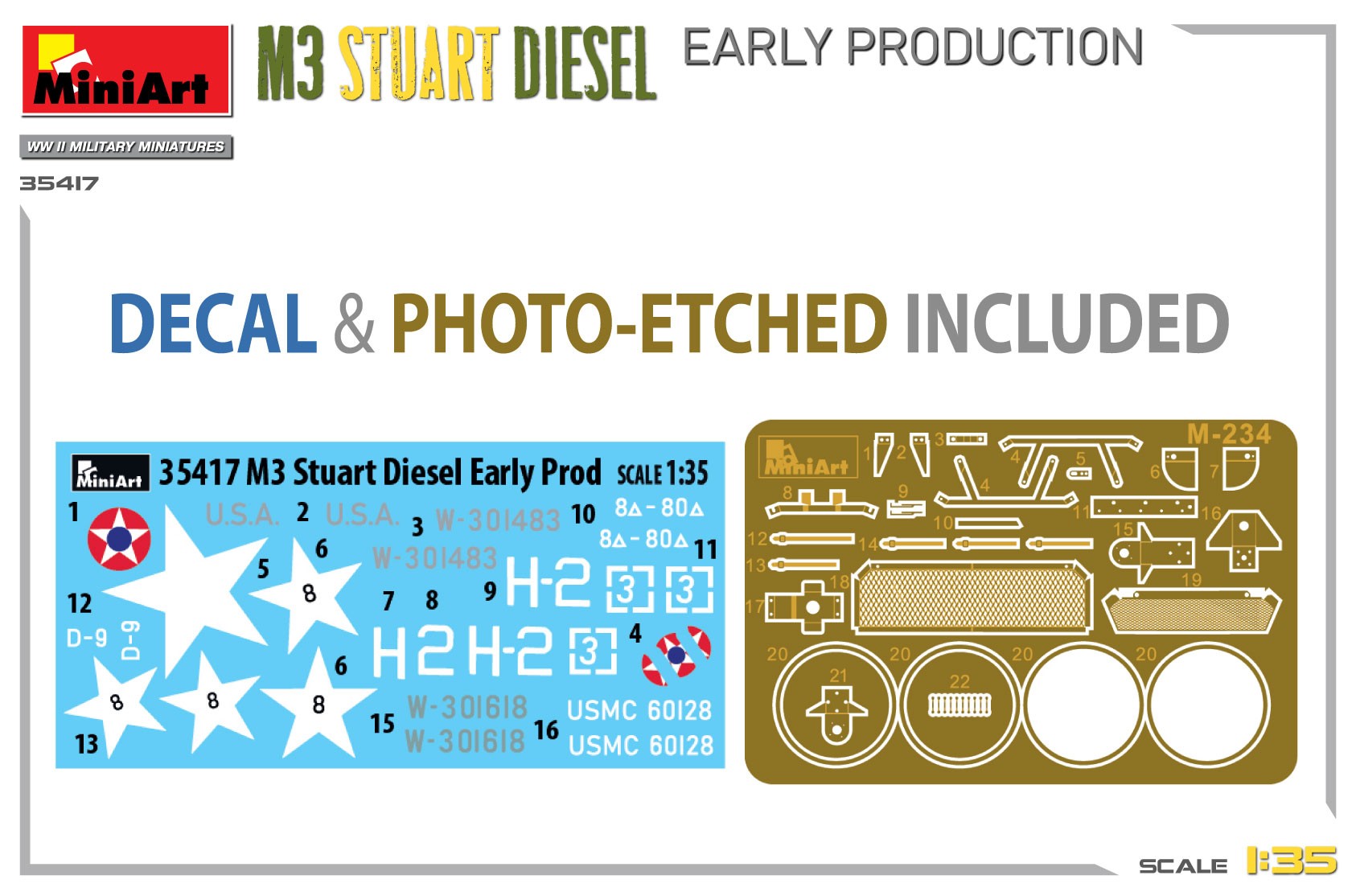 MiniArt 35417 1:35 M3 Stuart Diesel Erken Üretim