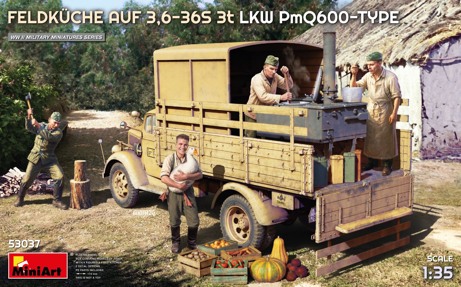 MiniArt 53037 1:35 Feldkuche Auf 3,6-36S 3t. LKW PmQ600-Tipi