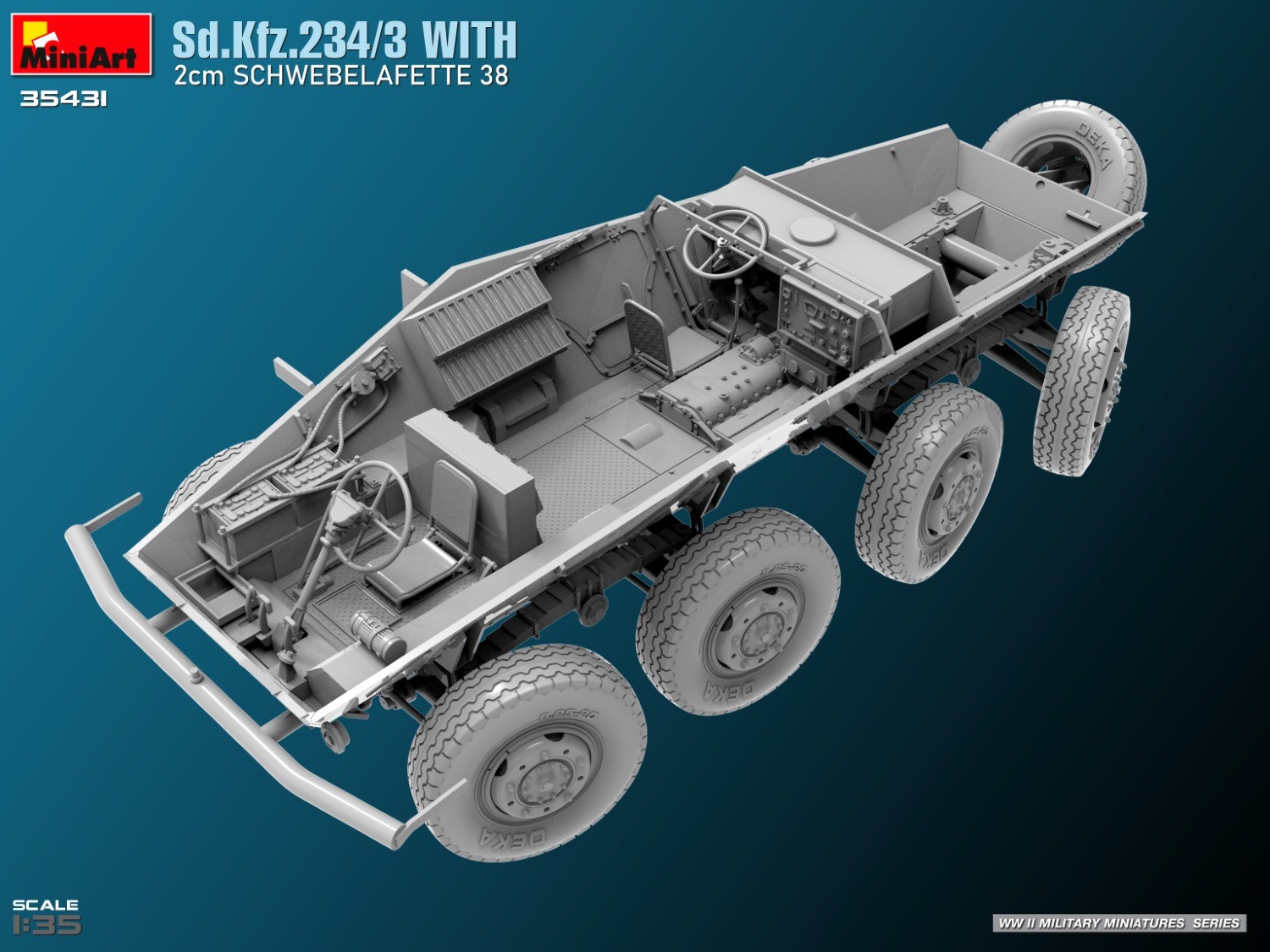 MiniArt 35431 1:35 Sd.Kfz.234/3 2cm Schwebelafette 38 ile