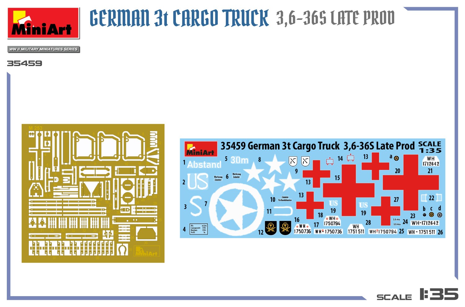 MiniArt 35459 1:35 Alman 3t Yük Kamyon Maketi 3,6-36S Son Üretim