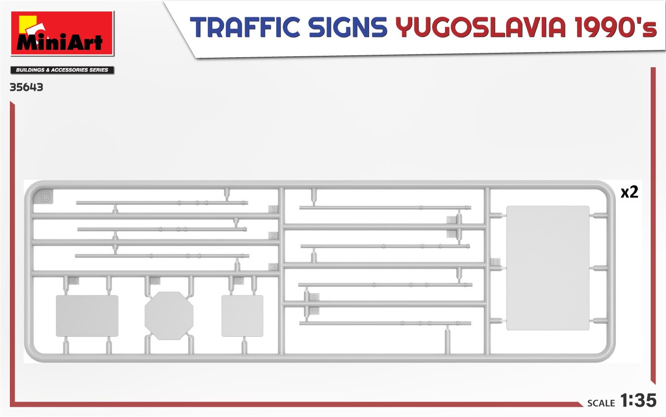 MiniArt 35643 1:35 Yugoslavya Trafik İşaretleri (1990'lar)