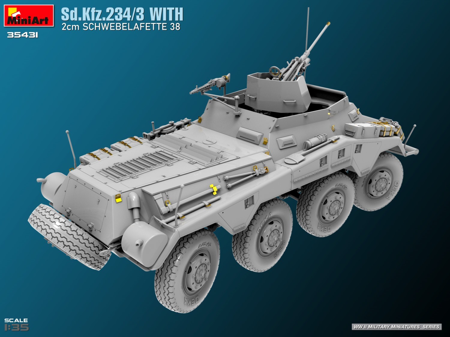 MiniArt 35431 1:35 Sd.Kfz.234/3 2cm Schwebelafette 38 ile