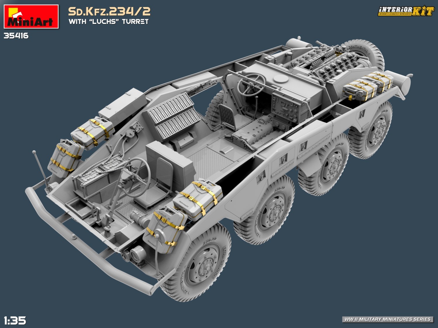 MiniArt 1:35 "Luchs" Kulesi ile Sd. Kfz. 234/2 Interior Kit