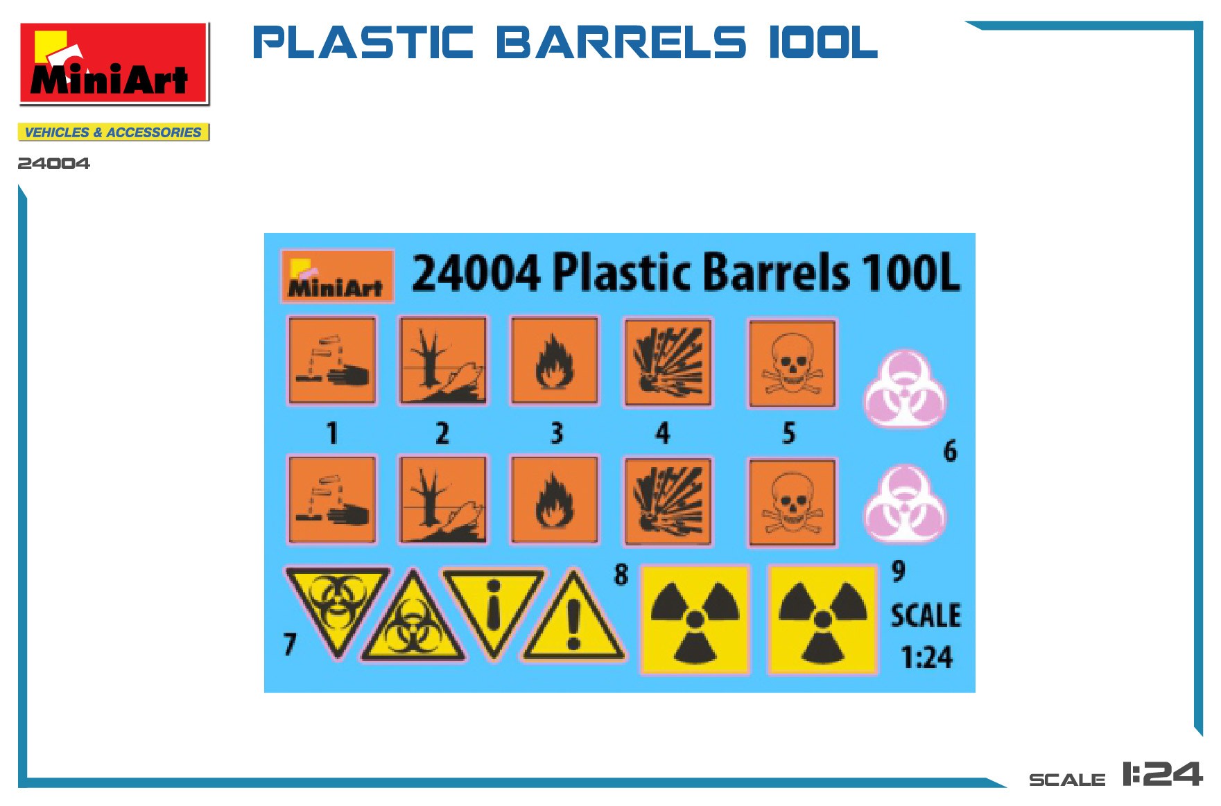 MiniArt 24004 1:24 100L Plastik Variller
