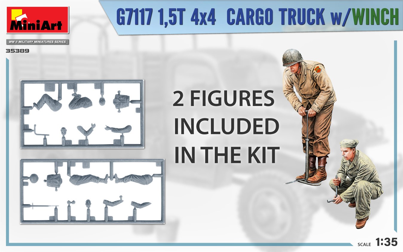 MiniArt 35389 1:35 G7117 1,5T 4×4 Vinçli Kasalı Kamyon