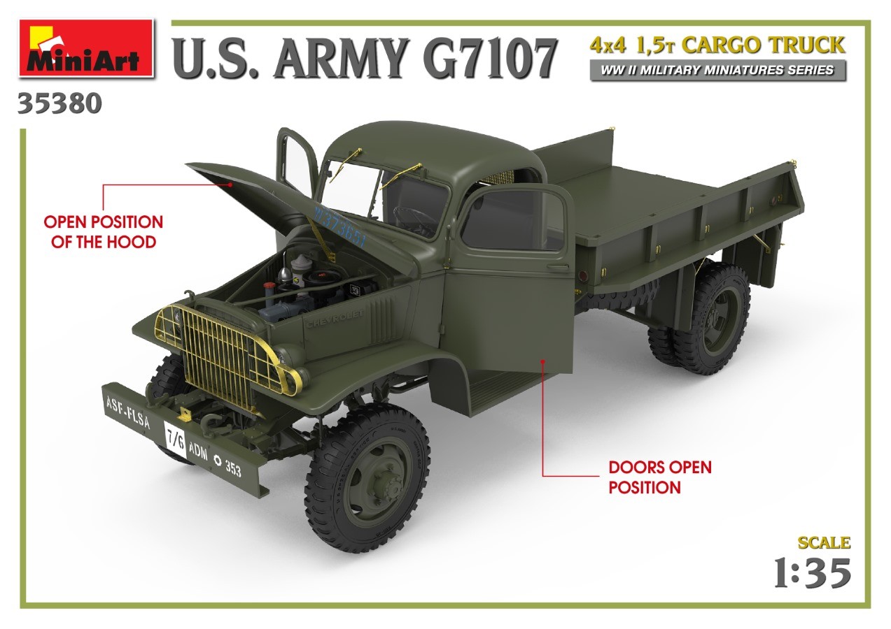 MiniArt 35380 1:35 ABD Ordusu G7107 4X4 1,5t Kargo Kamyonu