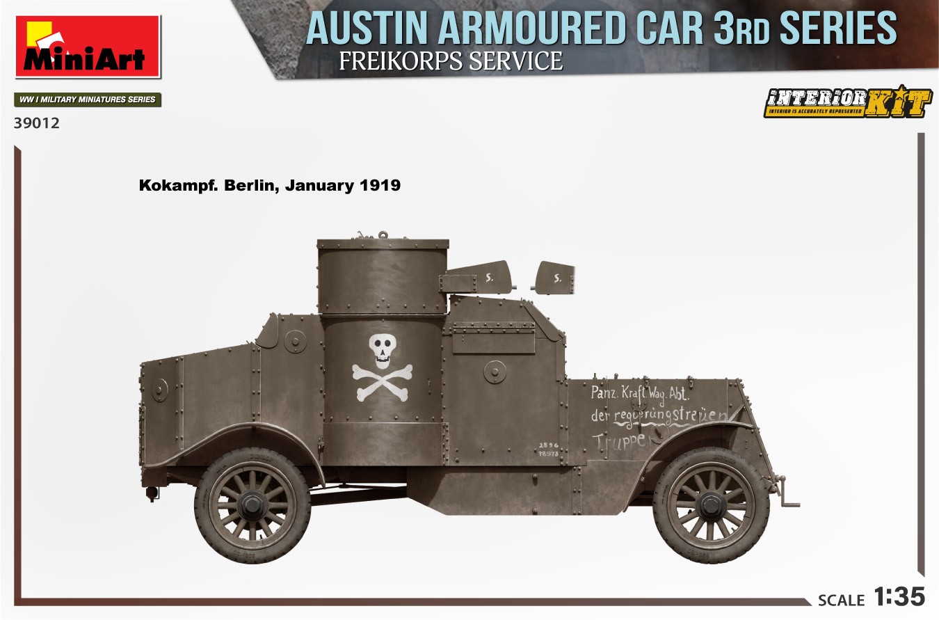 MiniArt 39012 1:35 Austin Zırhlı Araç 3. Seri: Freikorps Servis. Interior Kit