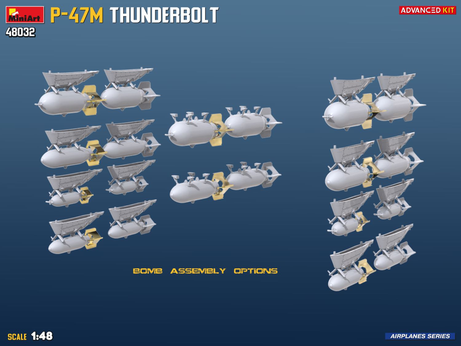 MiniArt 48032 1:48 P-47M Thunderbolt. İleri Düzey Uçak Maket Kit