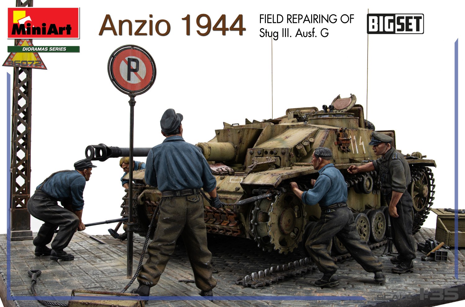 MiniArt 36072 1:35 Anzio 1944. Stug III. Ausf. G.'nin Saha Onarım Maketi BIG SET