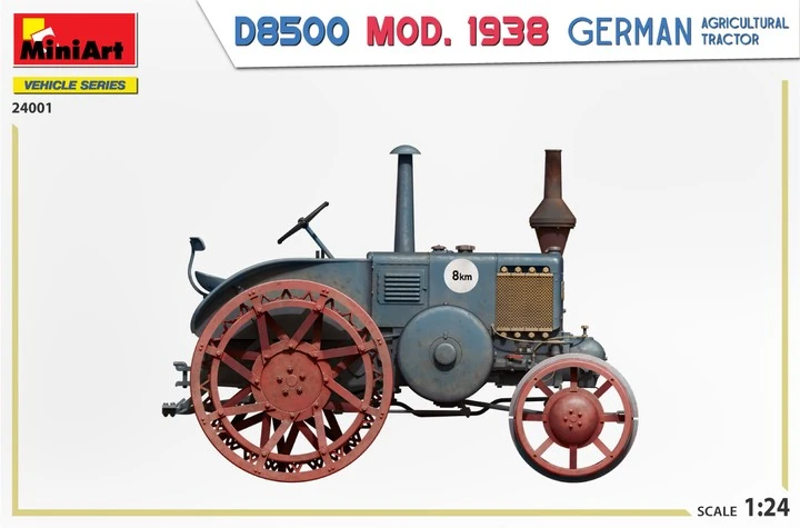 MiniArt 24001 1:24 Alman Tarım Traktörü D8500 1938 Model