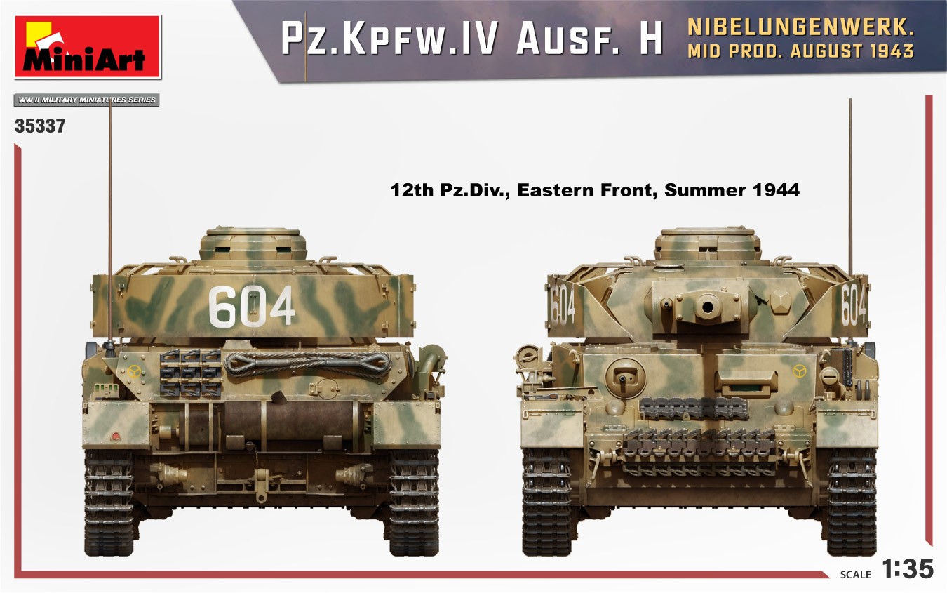 MiniArt 35337 1:35 Pz. Kpfw. IV Ausf. H Nibelungenwerk. Mid Prod. (Ağustos 1943)