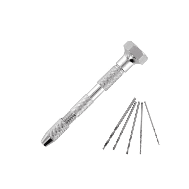 Modelcraft Pin Mengene Çift Uçlu Döner Başlık ve 5 Matkap Ucu (0 - 2,9 mm)