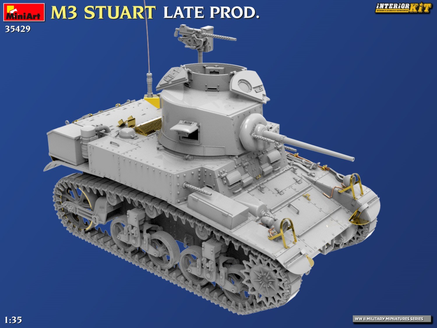 MiniArt 35429 1:35 M3 Stuart Geç Dönem Tank Maketi Interior Kit