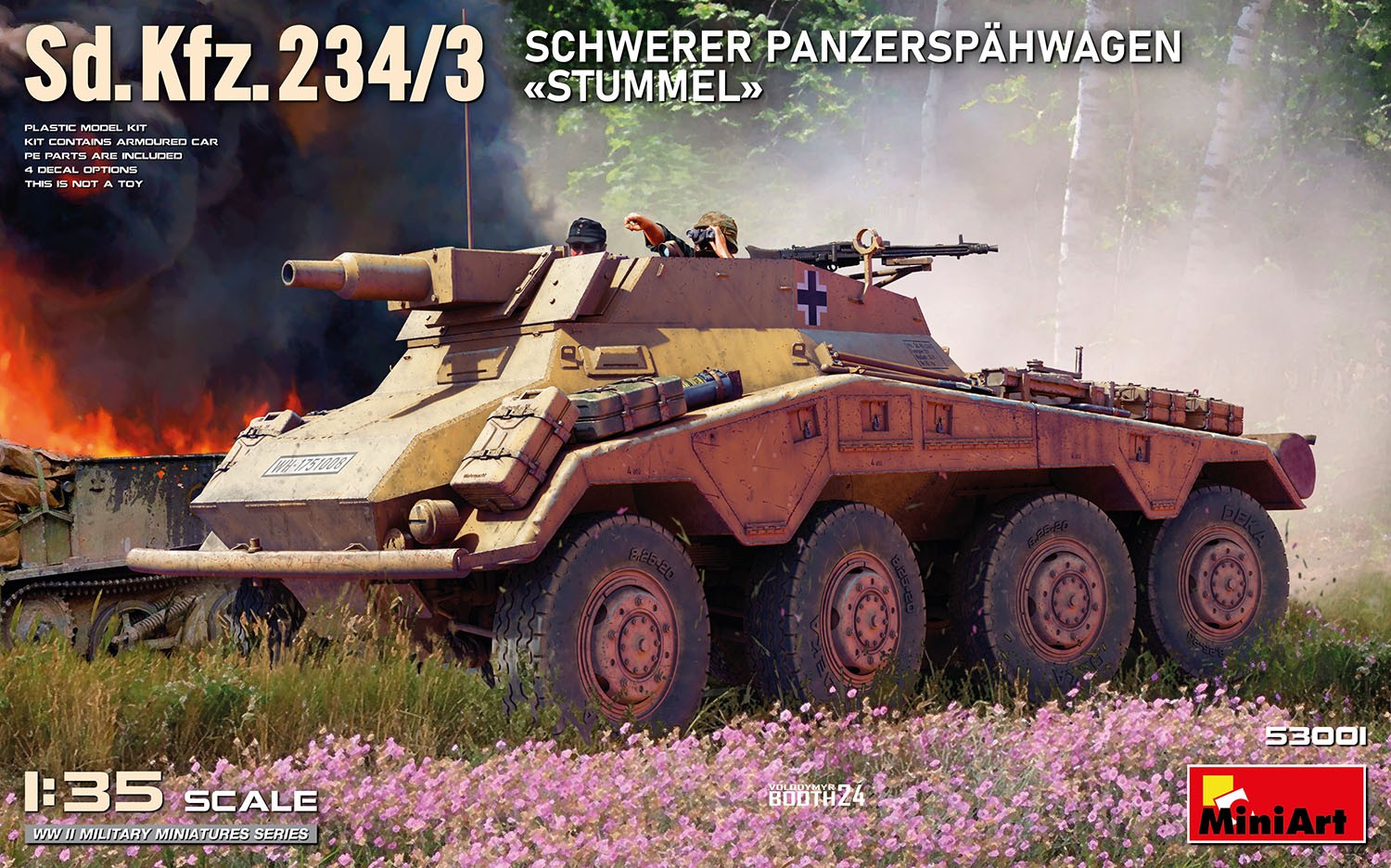 MiniArt 53001 1:35 Sd.Kfz.234/3 Ağır Zırhlı Keşif Aracı «Stummel»