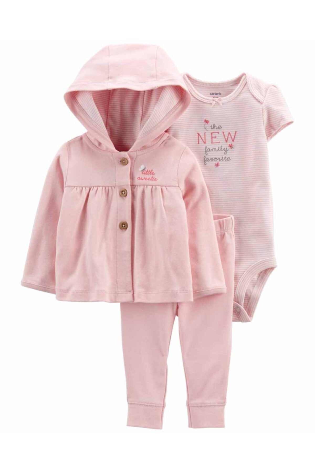 Kız Bebek 3lü Açık Pembe Set