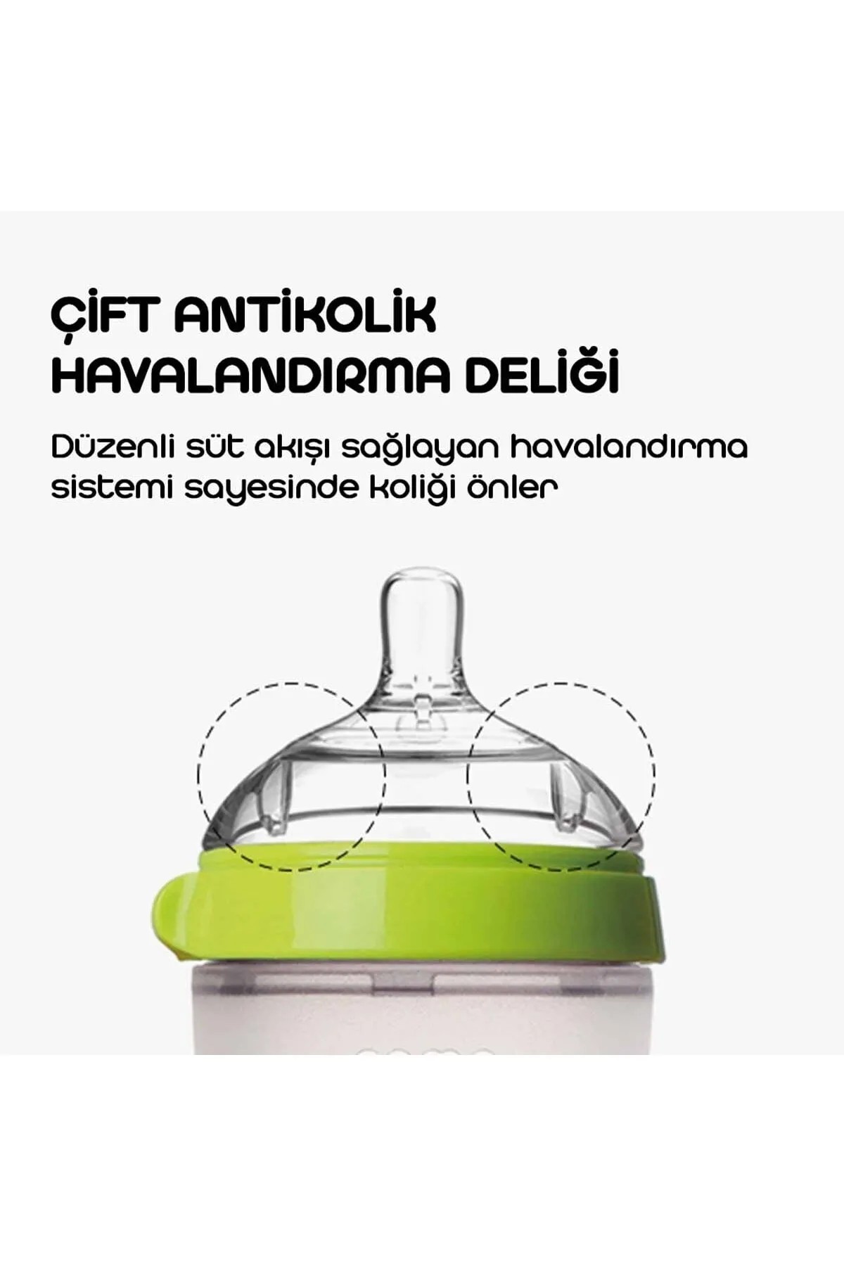 Antikolik Silikon Biberon Orta Akışlı (3-6 Ay) 250ml