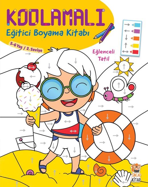 Kodlamalı Eğitici Boyama Kitabı - Eğlenceli Tatil