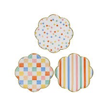 Colourful Pattern Dinner Plates - Renkli Desenler Tabaklar L - Çok Renkli