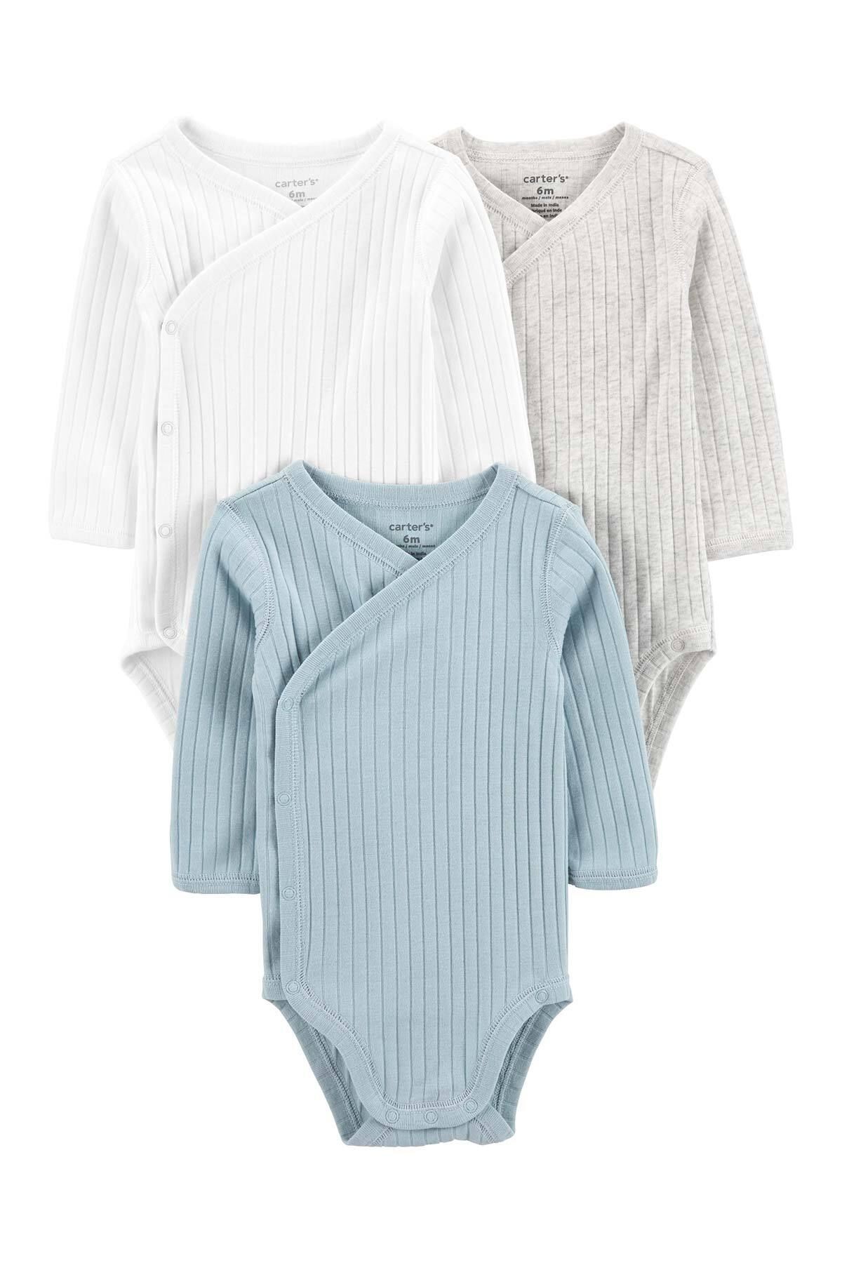 Bebek Uzun Kollu Body Set 3'lü Paket - Çok Renkli