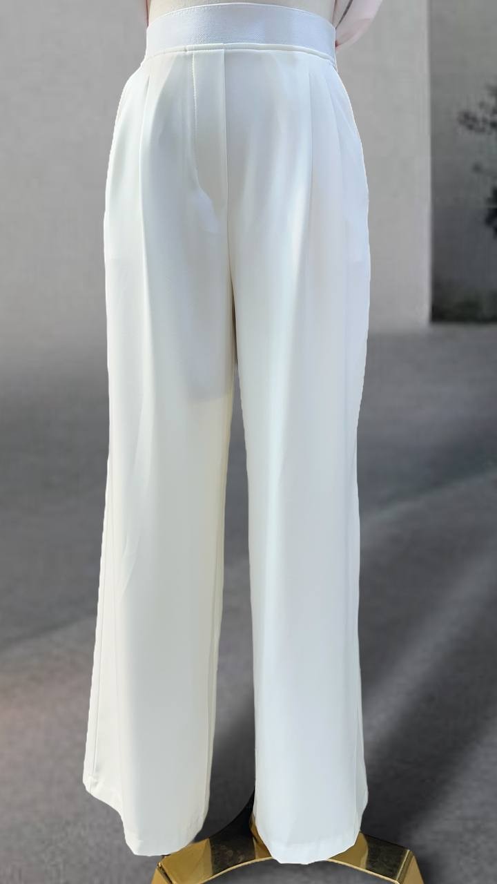 Sentez İyon Pileli Pantolon Z-5592 - Ekru