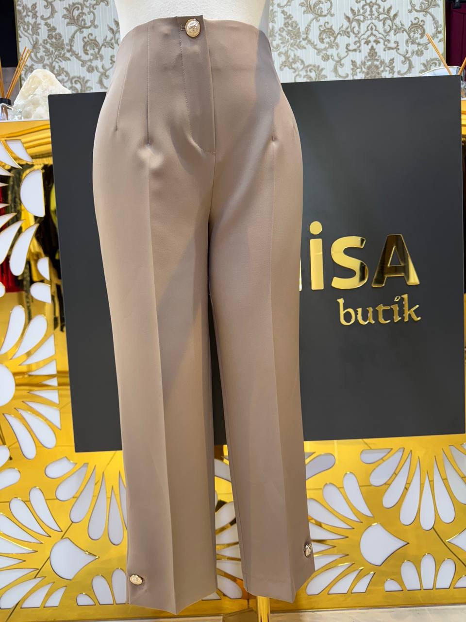 Sentez Paradise Paça Düğme Pensli Pantolon SZ-5566 - Camel