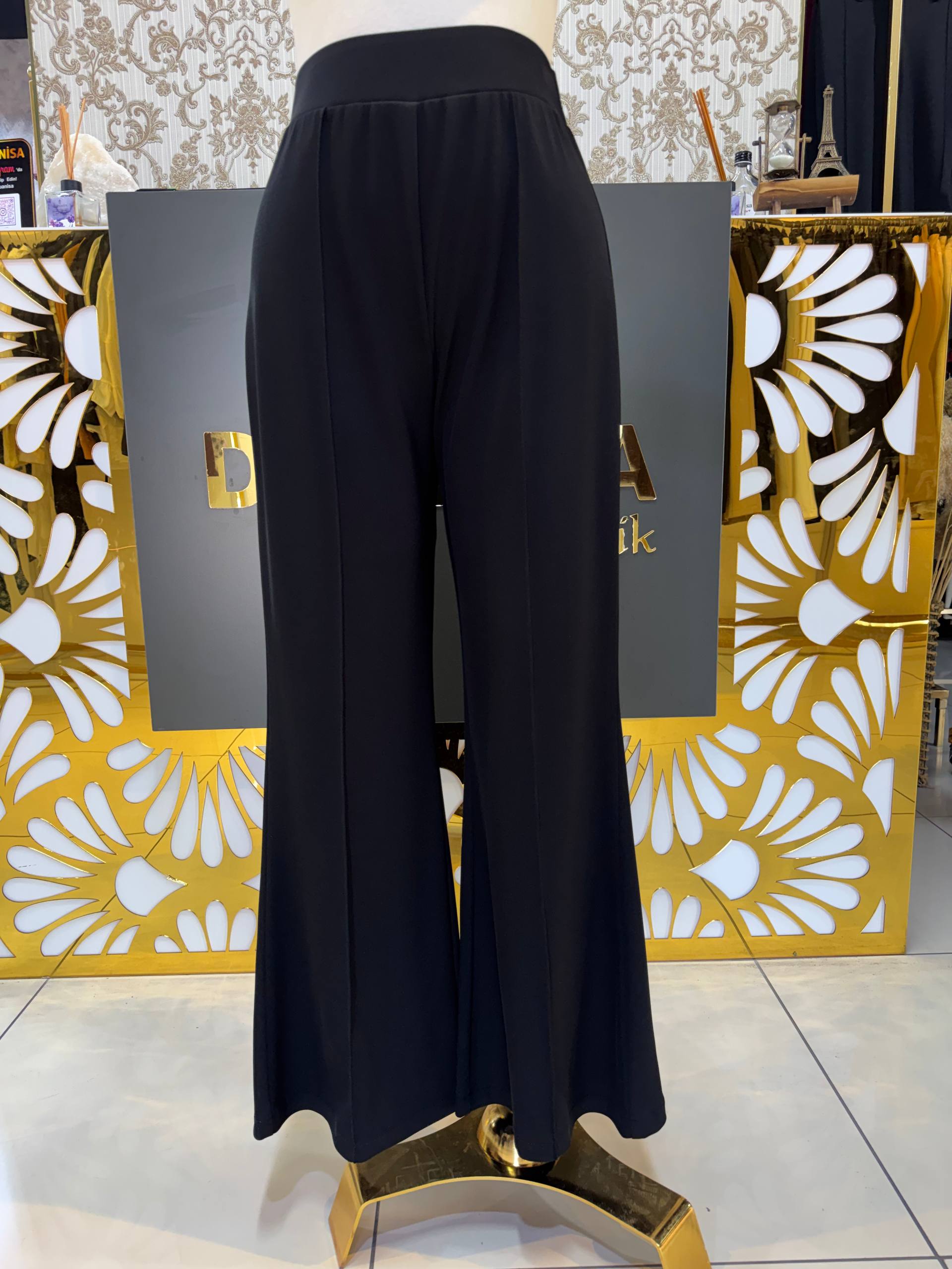 Sentez Madrid İspanyol Paça Pantolon SZ-5586 - Siyah