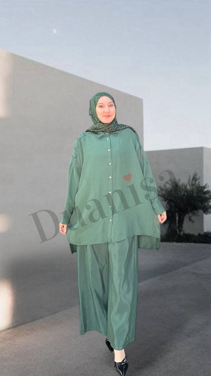 Ceremony  Pantolonu Dubai Tuniği Pasion Önden Düğmeli Takım S-5997