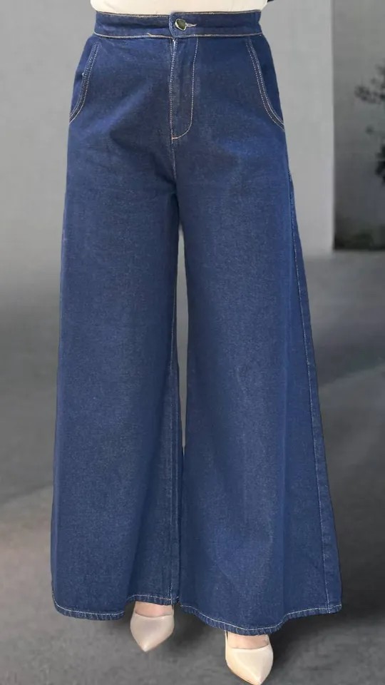 Beys Design Bol Paça Denim Pantolon Lacivert 25SS72019