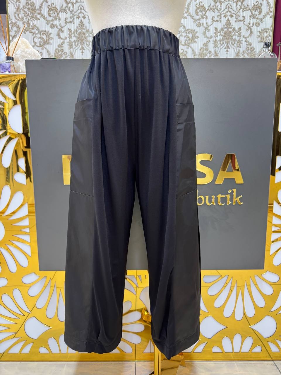 Sentez Naurra Konbinli Pantolon SZ-5608 - Siyah