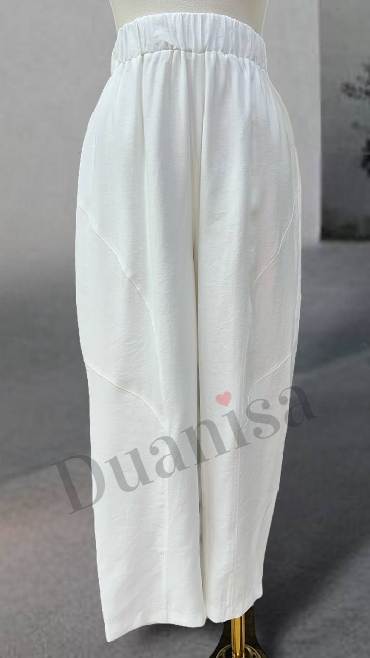 Sentez Duti Keten Pantolon Z-5596 - Beyaz