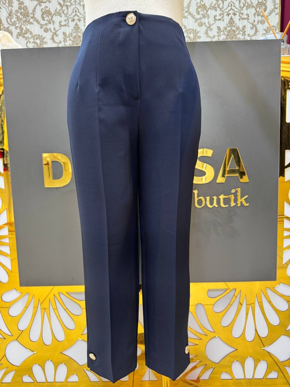Sentez Paradise Paça Düğme Pensli Pantolon SZ-5566 - Lacivert