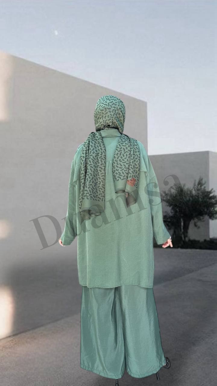 Ceremony  Pantolonu Dubai Tuniği Pasion Önden Düğmeli Takım S-5997