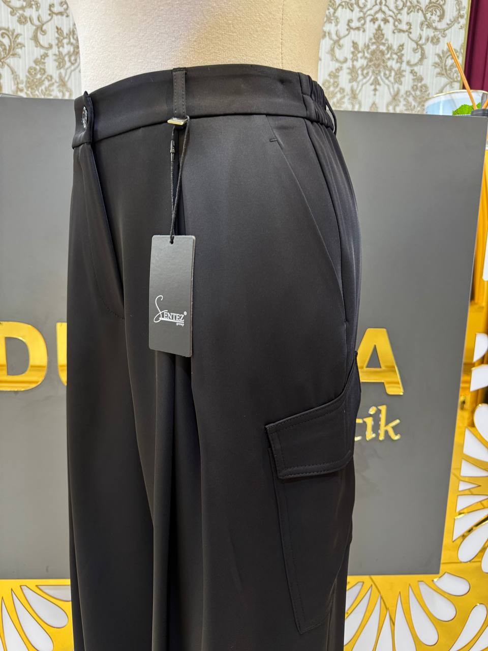 Sentez Larina Arkası Lastikli Kargo Cepli Pantolon SZ-5602