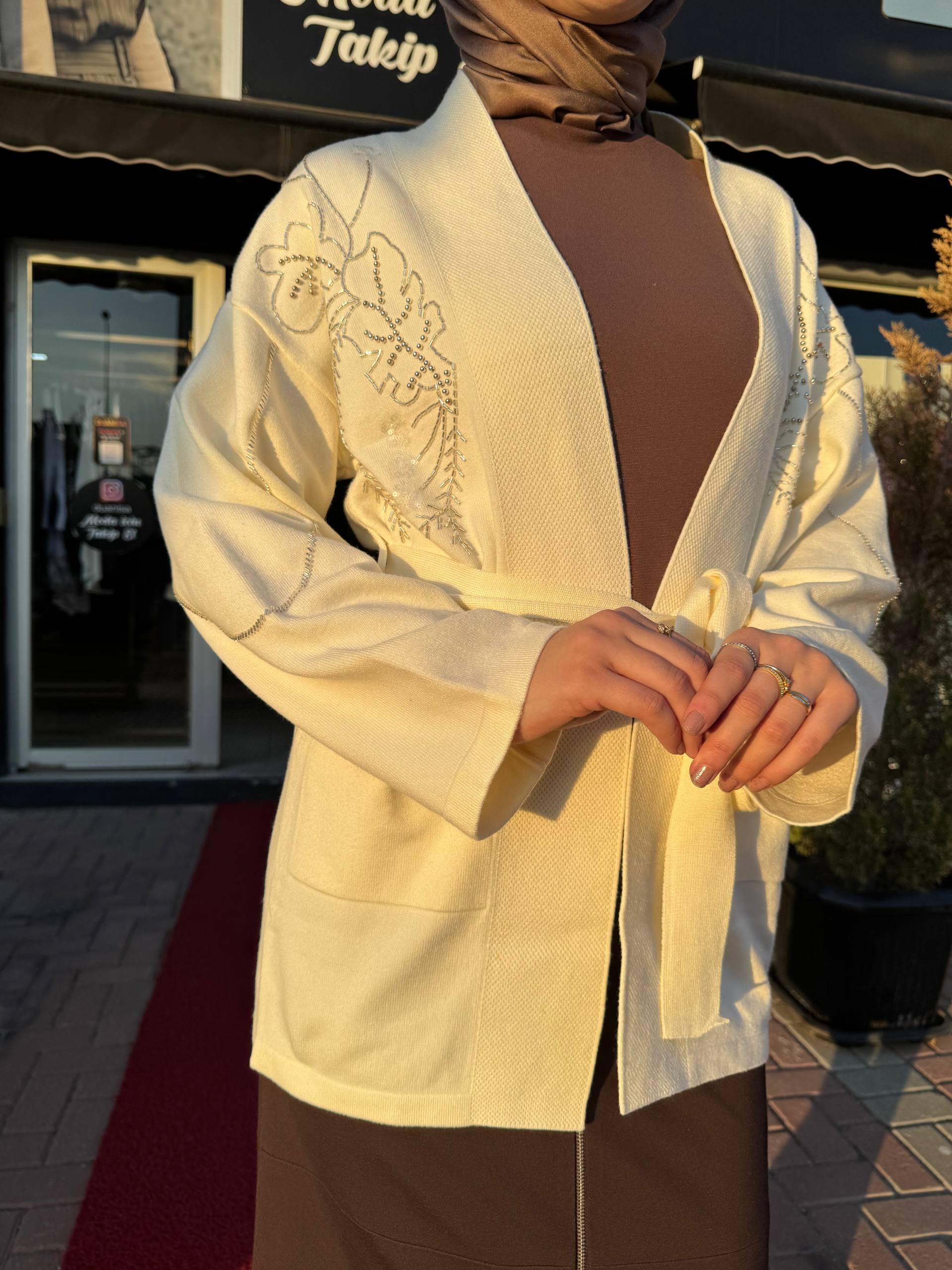 Fuat Gürşen Hırka 25K-4612 - Ekru