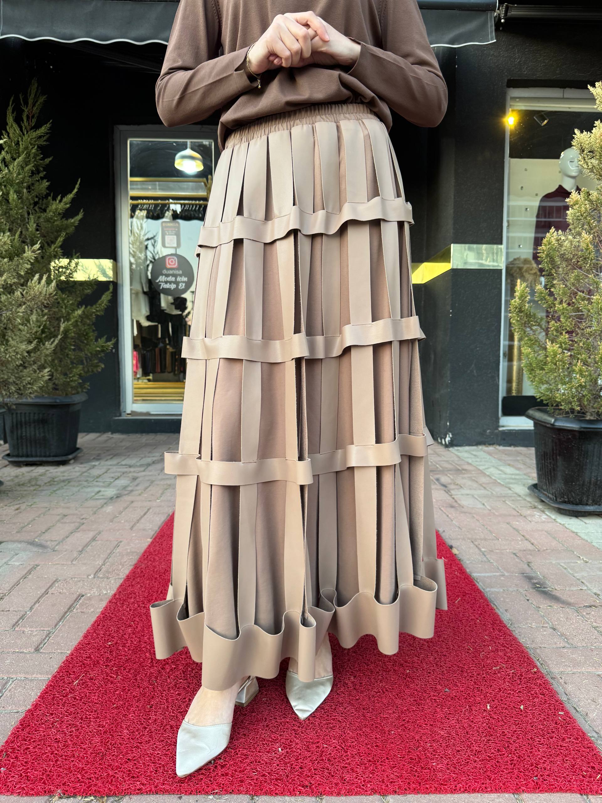 Ceremony Anjelik Kafes Etek W-6609 - Nut