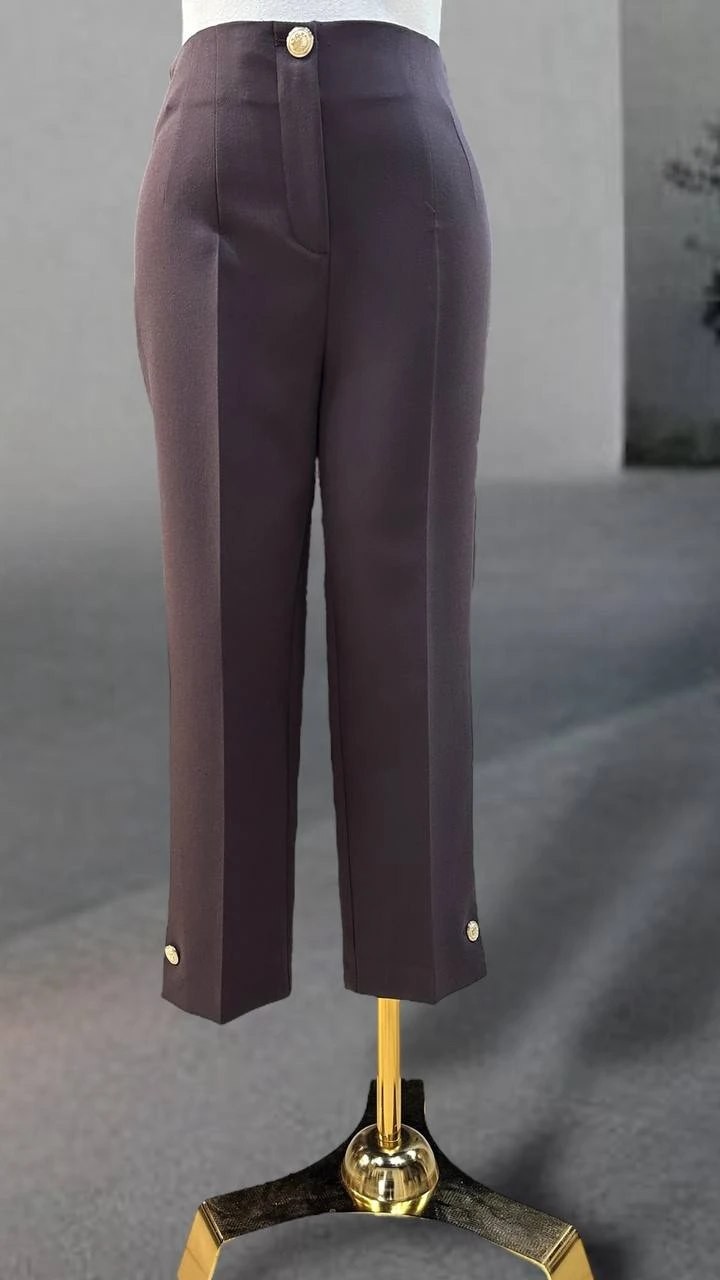 Sentez Paradise Paça Düğme Pensli Pantolon SZ-5566 - Kahve