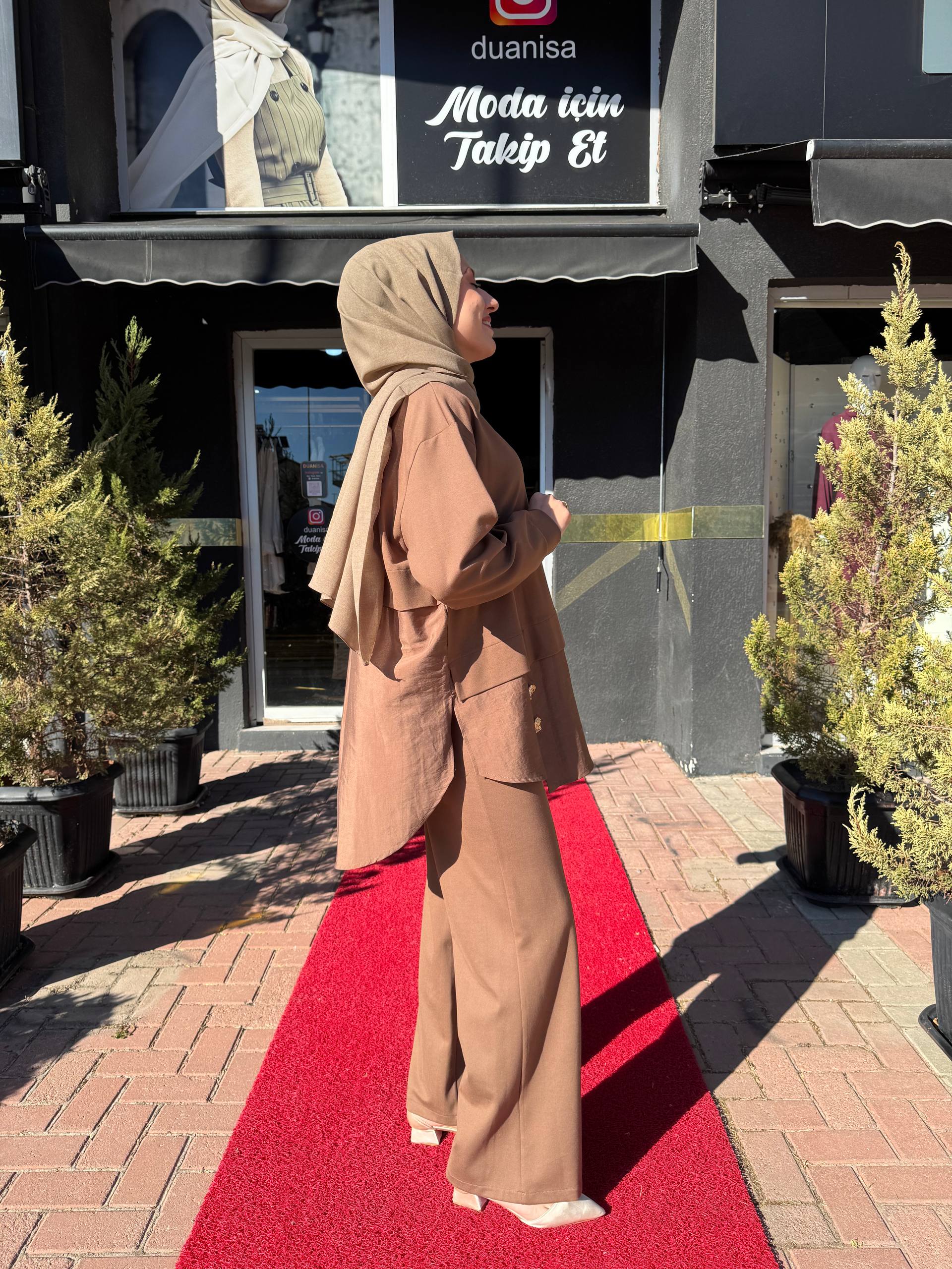 Ceremony Önü Gold Düğme Detaylı Pantolonlu Takım W-6931