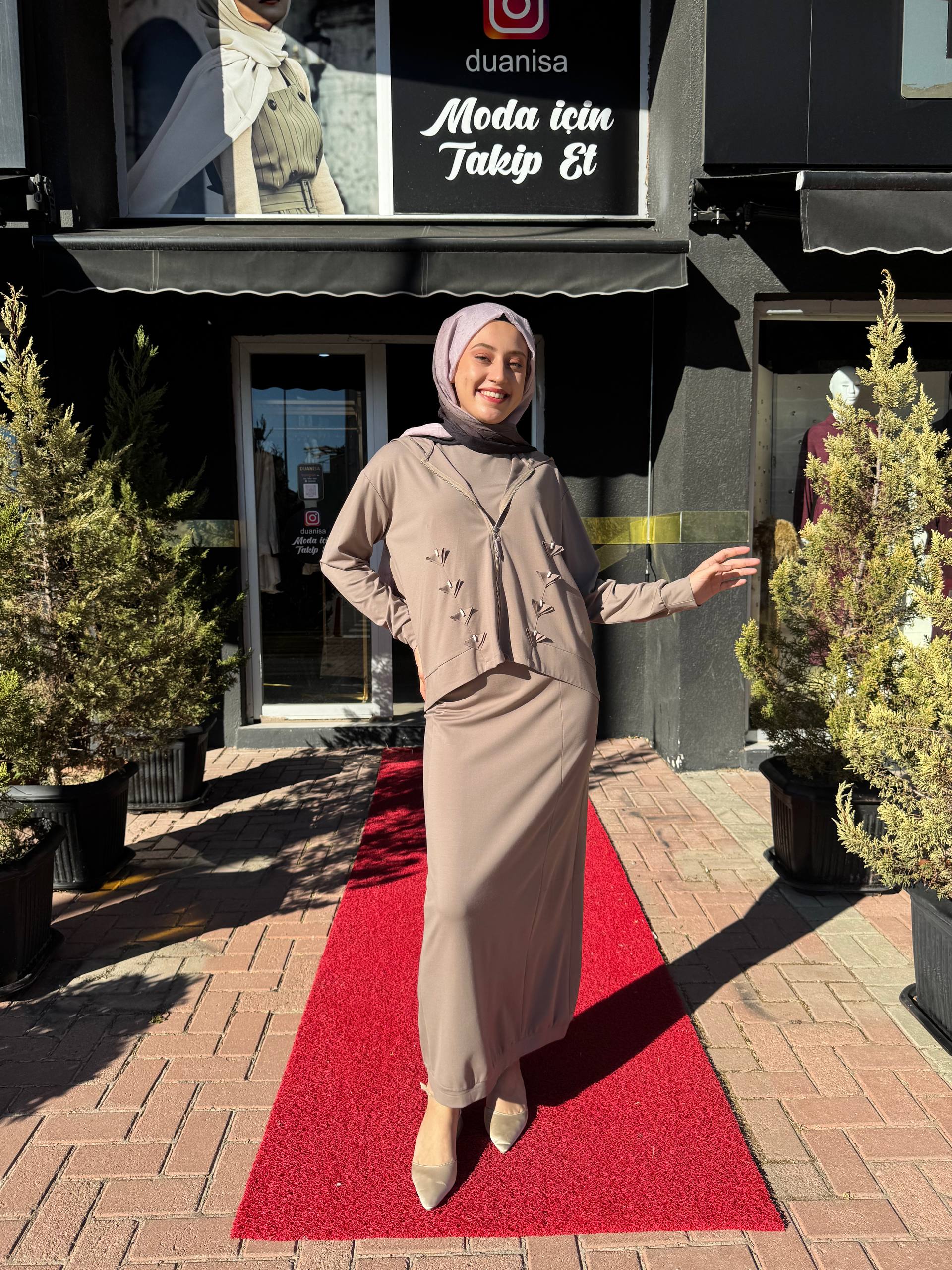 Ceremony Luna Üçlü Etekli Takım W-6954 - Vizon