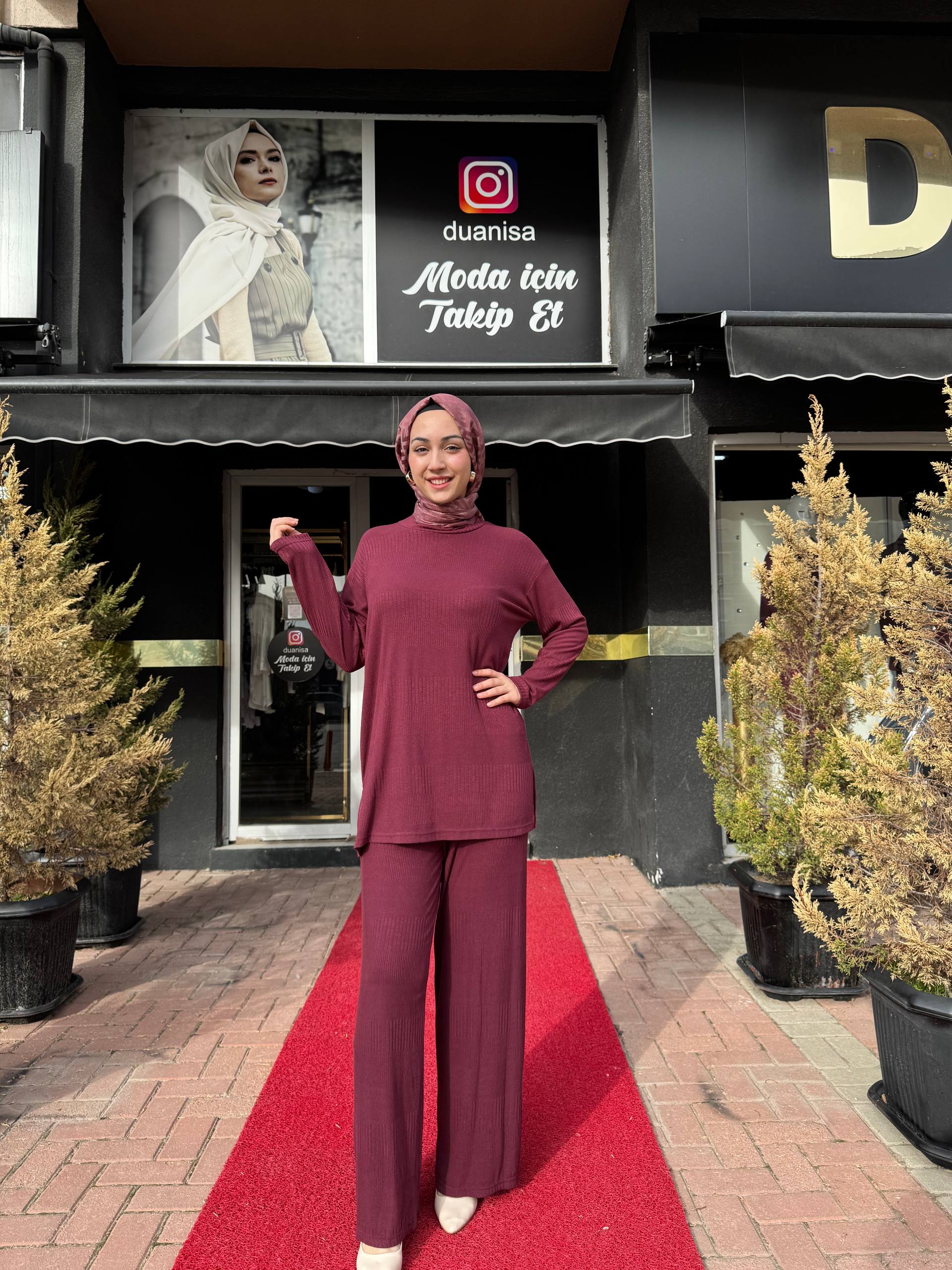 Ceremony Balıkçı Yaka Kristal Detaylı Triko Takım W-6922