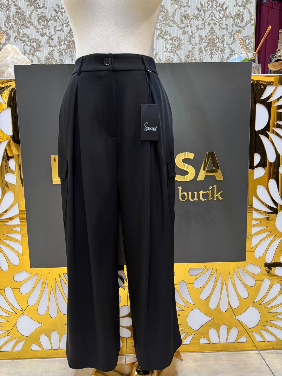 Sentez Larina Arkası Lastikli Kargo Cepli Pantolon SZ-5602