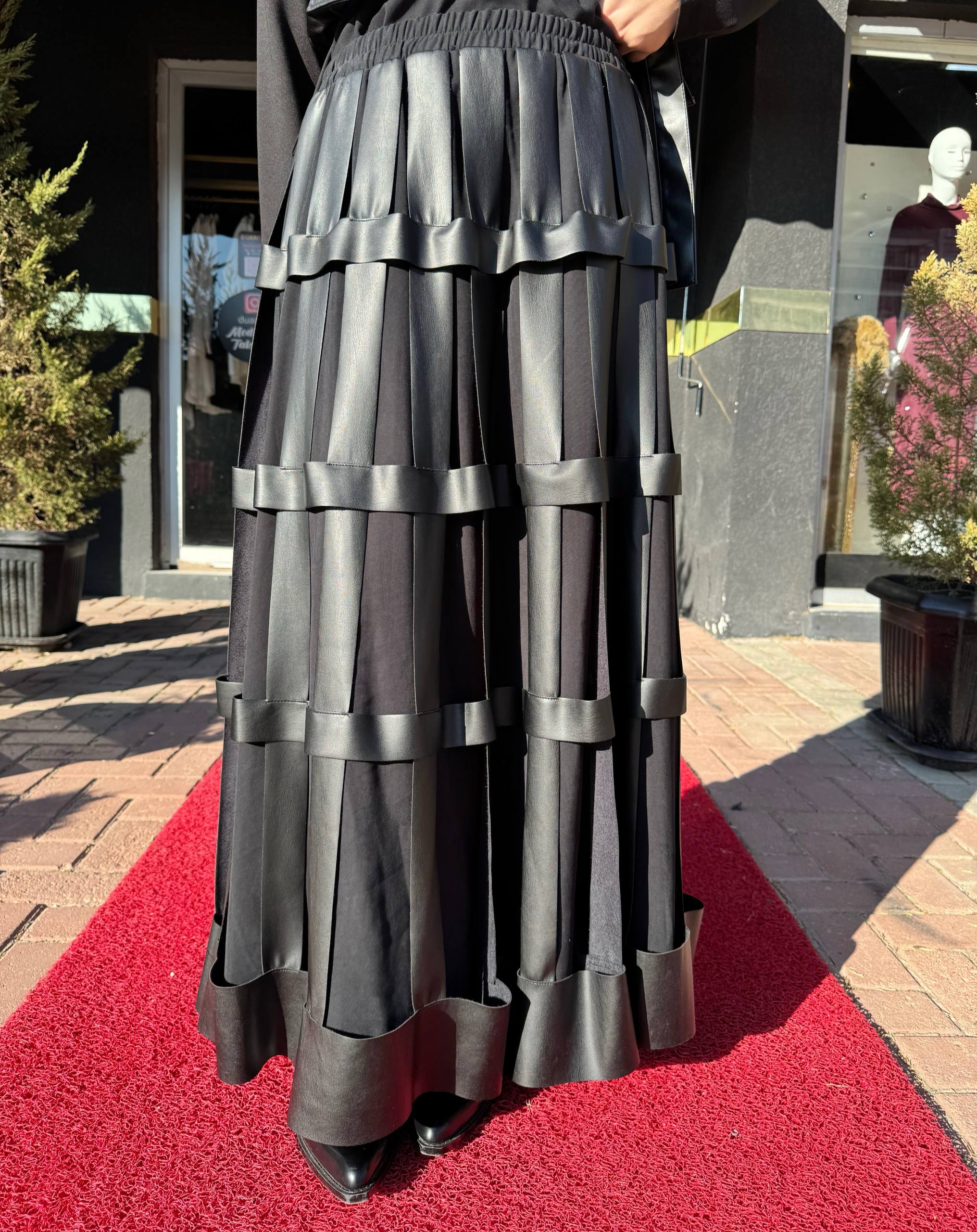 Ceremony Anjelik Kafes Etek W-6609 - Siyah