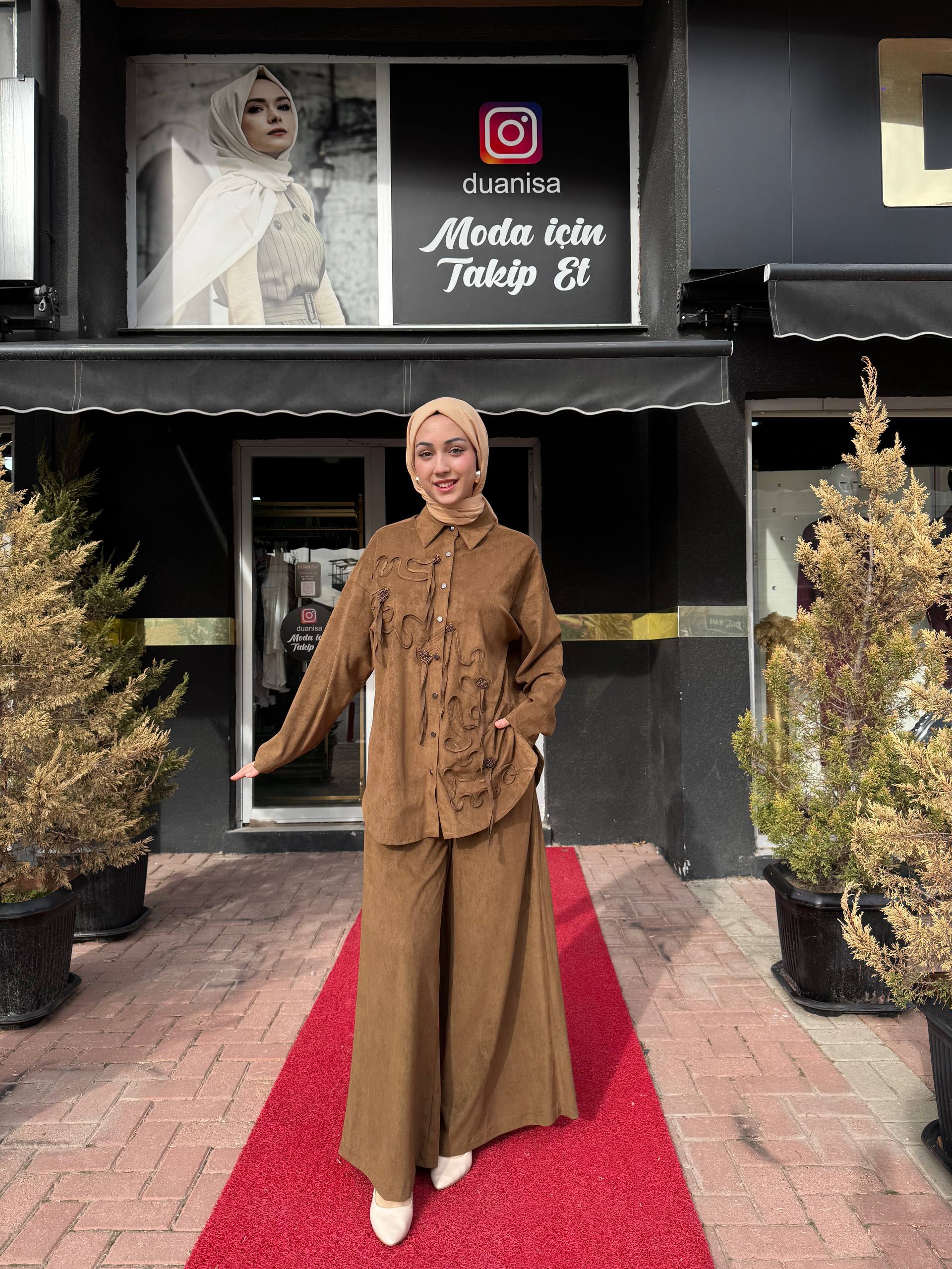 Ceremony Lase Nakışlı Pantolonlu Takım W-6957 - Haki