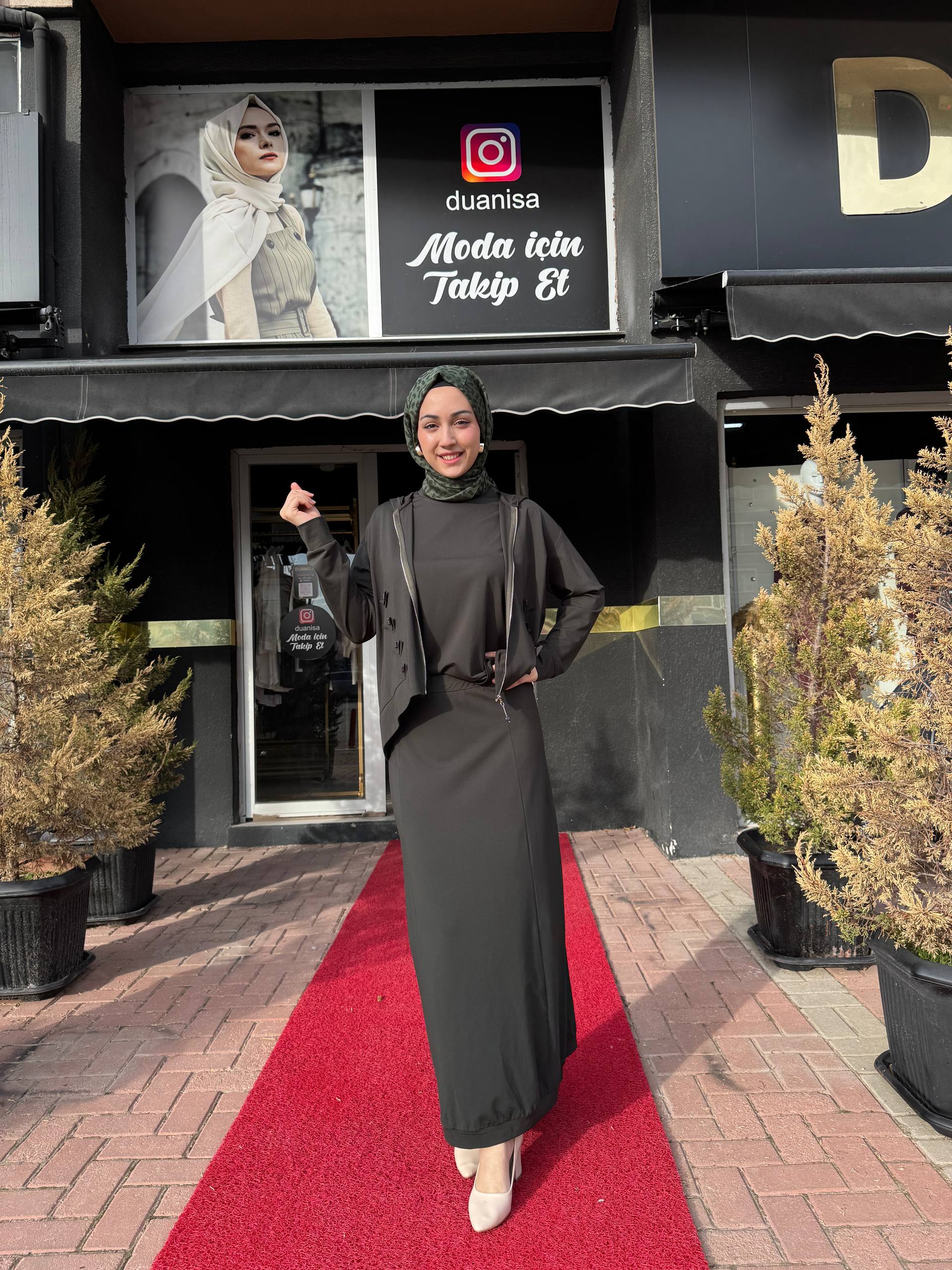 Ceremony Luna Üçlü Etekli Takım W-6954 - Yeşil